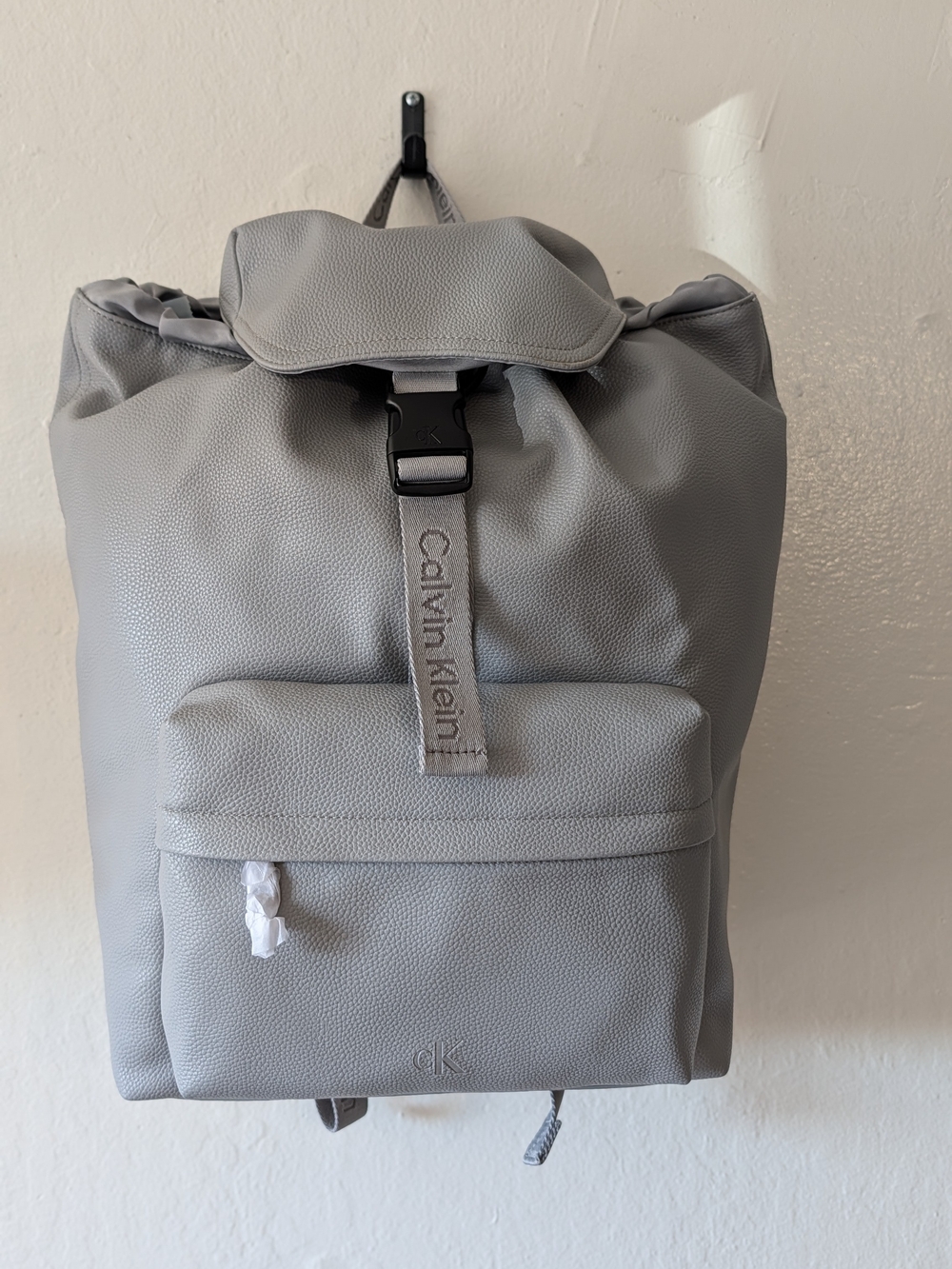 Calvin Klein Light Gray Men’s Backpack with Front Pocket